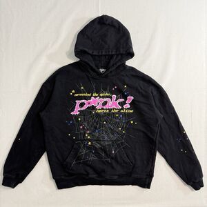 Sp5der Hoodie Men's Size Large (run Small)  Black Sp5der Worldwide Hoodie